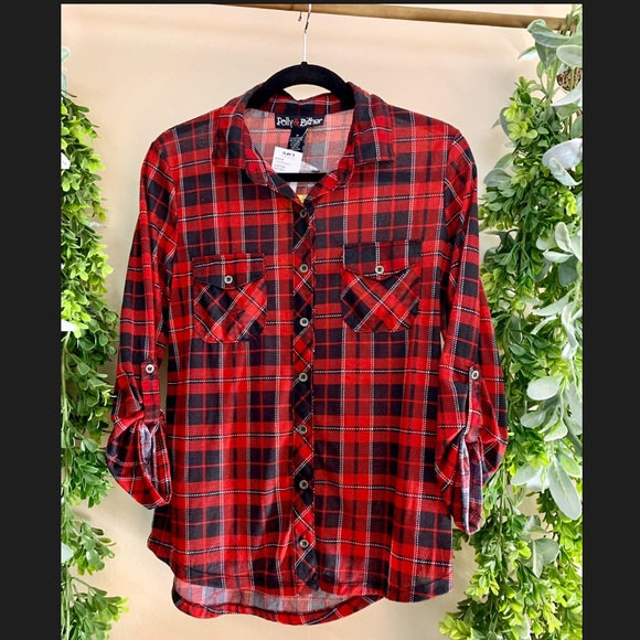 Plaid button up - Picture 2 of 2